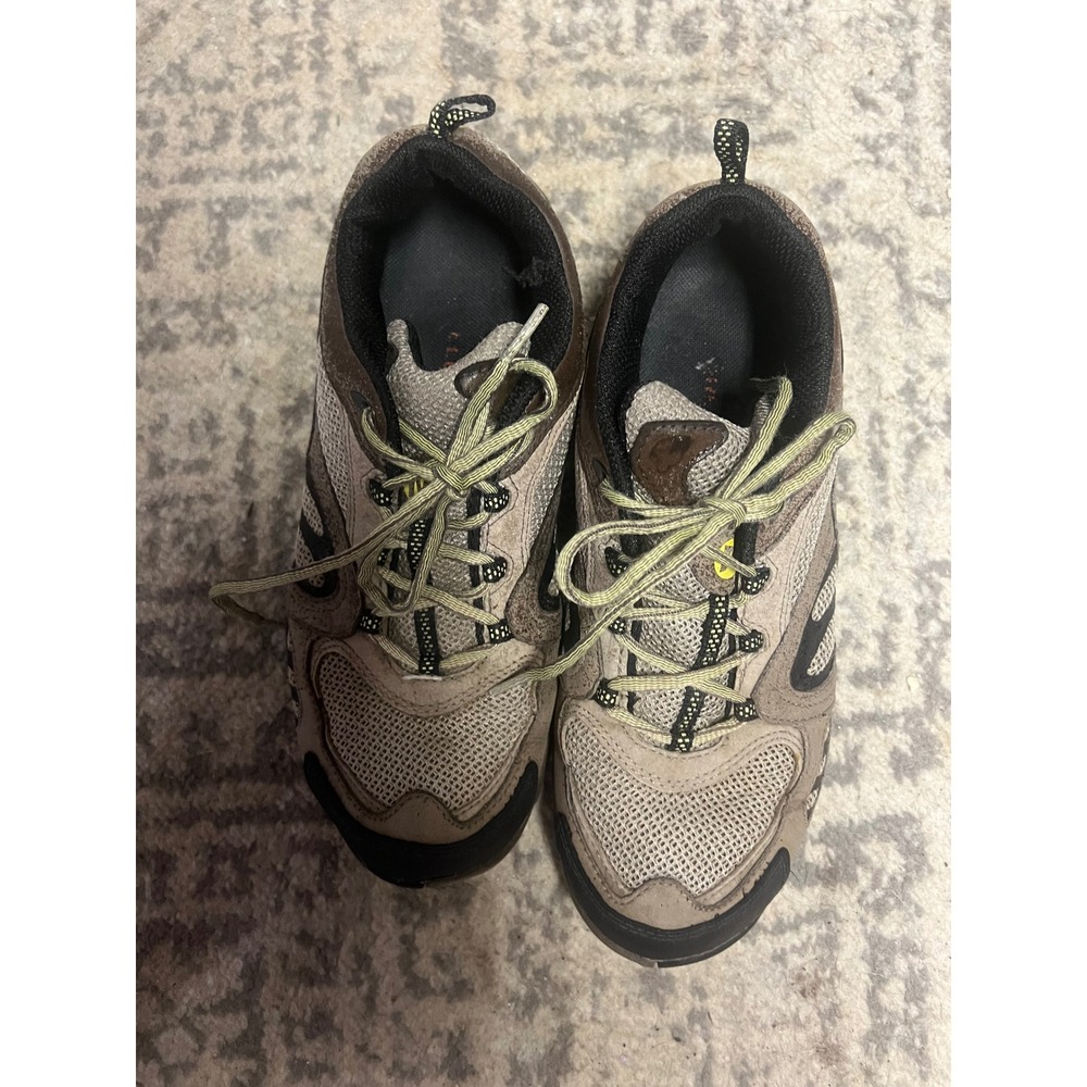 Merrell Falcon Womens Hiking Shoes Tan Brown Mesh Low Top Trail Sneakers 9